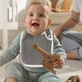 thumbnail image 4 of Baberos para niños y niñas, paquete de 3 baberos para bebés, algodón, broches ajustables, babero de color sólido, toalla de saliva, estilo: estilo 3;, 4 of 5