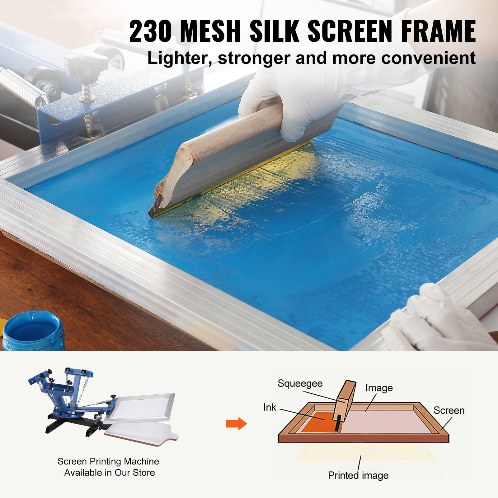 KFFKFF Screen Printing Kit Silk Screen Printing Frame 20x24in 230 Count Mesh 2pcs