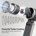 thumbnail image 2 of FosPower Portable Fan Handheld Fan Rechargeable 5-Speed Turbo Fan Portable Personal Fan 3600mAh Mini Fan Foldable Hand Fan Cooling Travel Fan, Black, 2 of 5