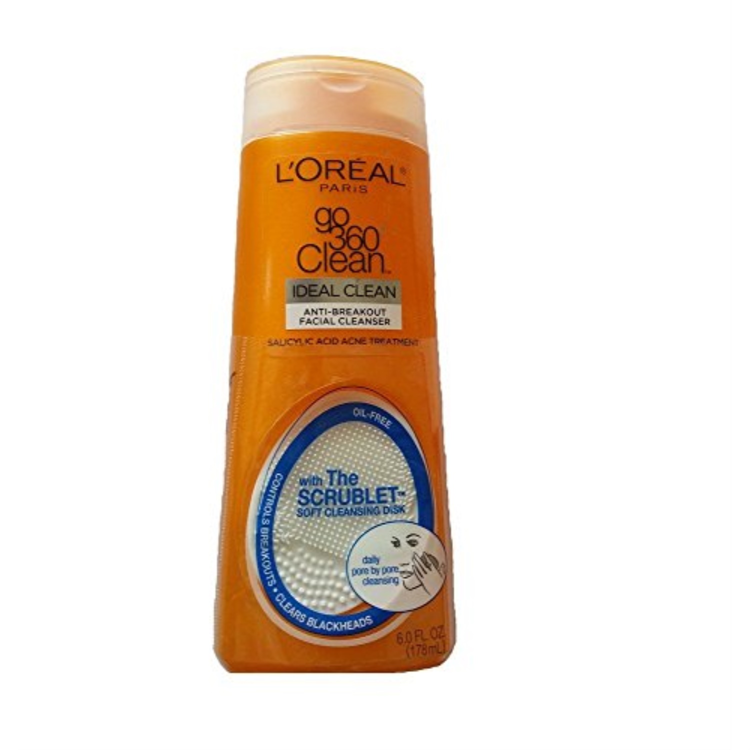 l'oreal paris go 360 clean, antibreakout facial cleanser for acne prone skin 6 fl. oz