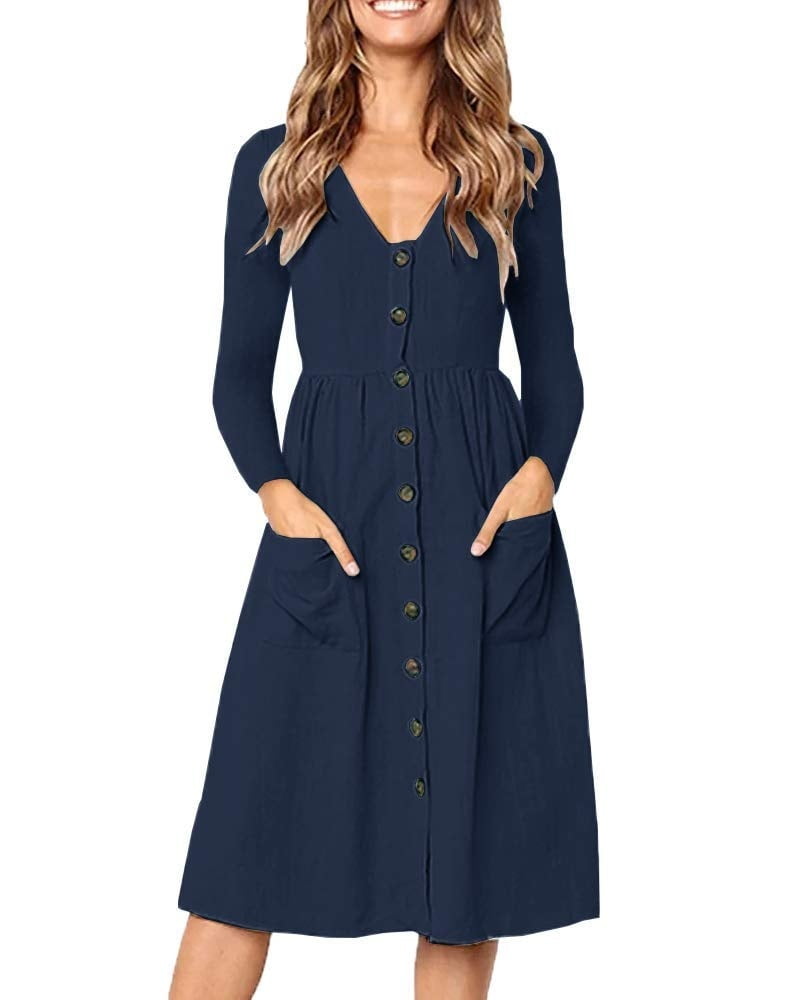 long sleeve dress with buttons
