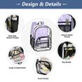 thumbnail image 5 of Ttyddzy Clear Backpack Heavy Duty PVC Transparent Backpack for College Workplace, Purple-hearts, 5 of 7