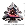 thumbnail image 7 of Metal Hanging Christmas Tree Wind Decorations - Festive Garden Spinners with Concentric Lines & Ornament Design for Holiday Cheer, 7 of 7