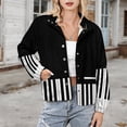 thumbnail image 3 of Jackets for Women Winter Coat Jackets Flannel Stand Collar Jacket(Cool Piano Keyboard,Size:S-4XL), 3 of 7