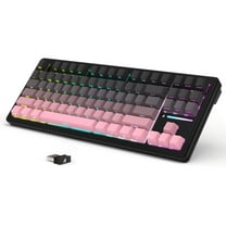 ATTACK SHARK M87PRO TKL Wireless Mechanical Gaming Keyboard, BT5.0/2.4G/USB-C Wired Hot Swap RGB Keyboard 80% US Layout, Linear White Switches Gradient Side Print PBT Keycap for PC Mac