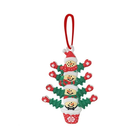 

yuehao hangs diy christmas snowman name pendant potted family christmas tree pendant adhesive christmas snowman b