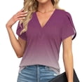 thumbnail image 2 of ibuvkizy Womens Tops Short Sleeve Shirts for Women,Women's Summer Casual V-neck T-shirt Lace Printed Top/shirt,Plus Size Blouses Shirts,Summer Tops for Women 2025, 2 of 6
