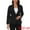 Black, variant on Women's Linen Lightweight Long Sleeve Single Breasted Blazer M Navy Blue
