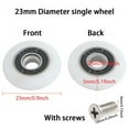 thumbnail image 4 of LEFU pour 8 Pack Roues de Remplacement pour Rouleau de Porte de Douche Diamètre 19mm Coureurs Réglables Roue Extérieure en Nylon Vis en Acier Inoxydable pour Armoires Cabines Hammams, 4 of 10