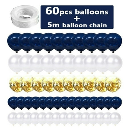 61 Pcs Party Bollons Navy Theme Party Balloon Blue & White Balloons ...
