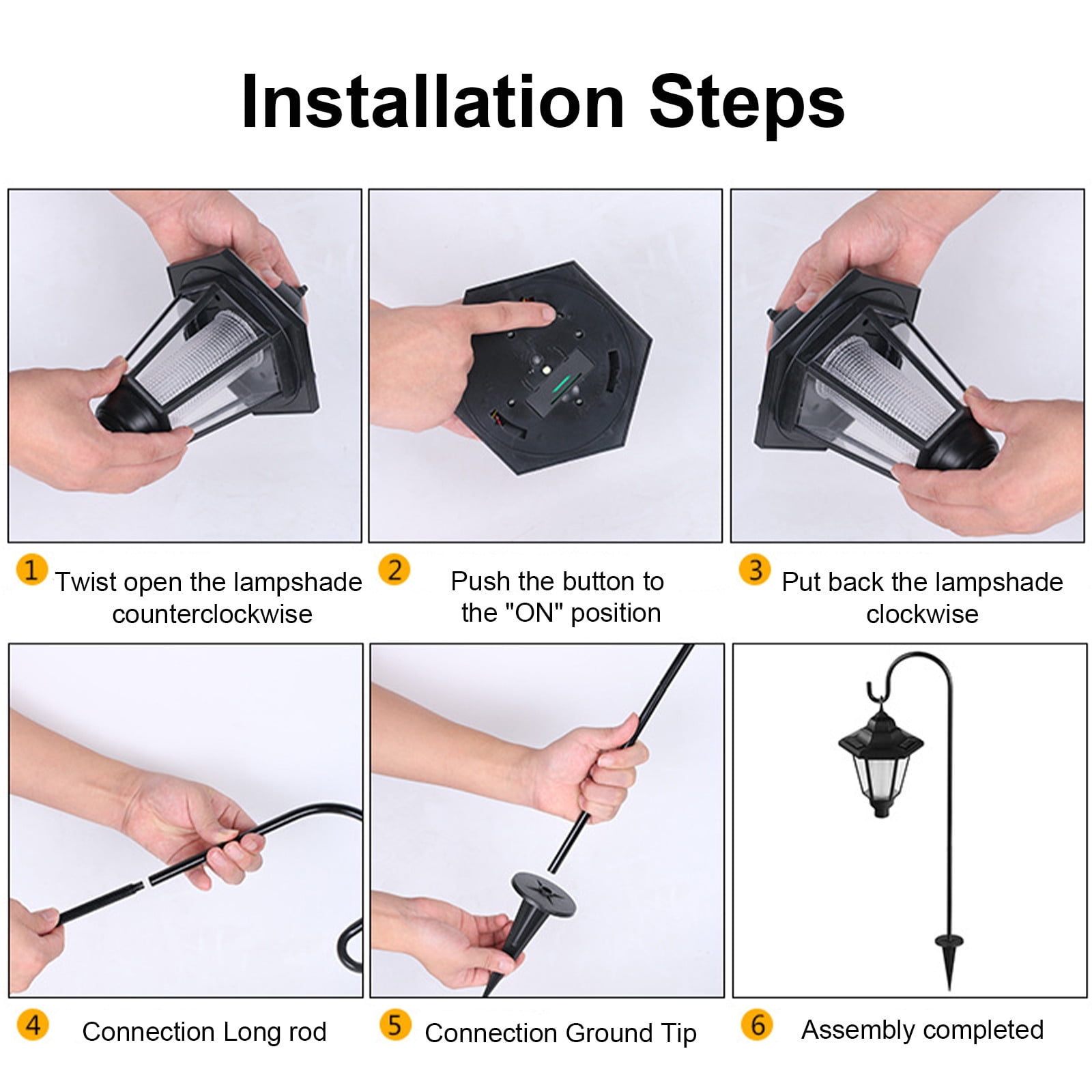 Jubipavy Solar Lights Outdoor Water Resitant LED Lighting Solar Powered Outdoor Lights Solar Garden Lights For Patio Yard