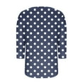 thumbnail image 5 of Womens Tops Plus Size under $10 3/4 Sleeve Square Neck Casual Printed Top Navy XXL, 5 of 5