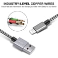 thumbnail image 2 of Phone Charger 6FT Nylon Braided USB Charging & Syncing Cable Compatible with Phone 11 Pro Max 11 Pro 11 XS MAX XR X 8 8 Plus 7 7 Plus 6s 6s Plus 6 6 Plus and More, 2 of 5