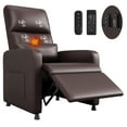 thumbnail image 1 of Power Recliner Chair with Massage and Heat with Massage Function with Lumbar Support, Adjustable Push Back, Wide Armrests, Footrest & Padded SeatPU Leather Single Sofa, 2 Side Pockets and USB Port, 1 of 9