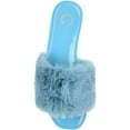 thumbnail image 3 of Journee Collection Womens Faux Fur Slip On Pool Slides, 3 of 5