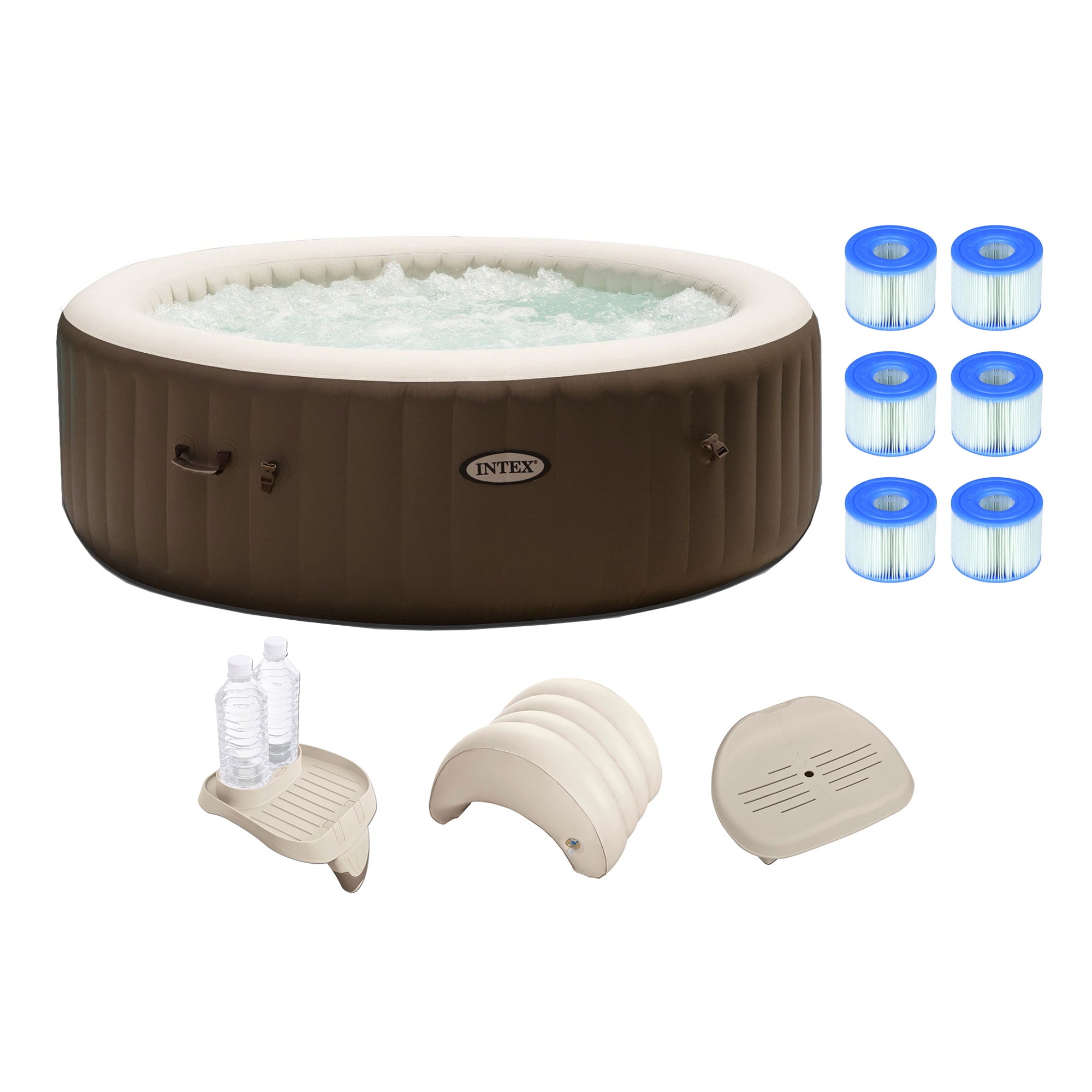 Intex PureSpa 6 Person Inflatable Spa Portable Hot Tub w Filters & Accessories by Intex