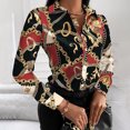 thumbnail image 2 of Blusa informal de manga larga con estampado de cuello en V profesional ajustada a la moda de verano para mujer Fridja fksj3021, 2 of 5