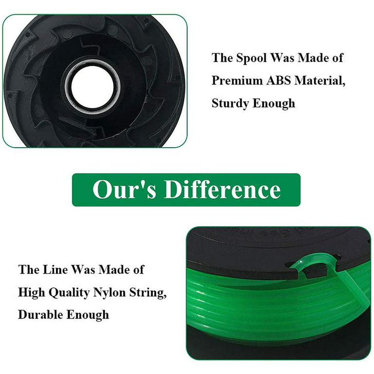 T97MJ8S Eyoloty String Trimmer Spools Replacement for Black Decker GH1100  GH1000 GH2000 Weed Eater DF-080 Replacement Spool Line