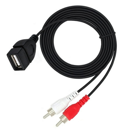 USB2.0 Female Plug To 2RCA Male Adapter Sound Converters Video Cable USB To 2RCA Cable For HDTV Wire Cord