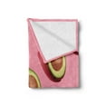 thumbnail image 2 of Natural Color Soft Flannel Fleece Throw Blanket, Fruit Art Line of Halved Fresh Avocados, Cozy Plush for Indoor and Outdoor Use, 50" x 70", Pink Multicolor, by Ambesonne, 2 of 5