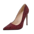 thumbnail image 2 of AUDeals Women's Pointed Toe Heels, Closed Toe Dress Shoes with Stiletto Comfort for Evening Party, Wedding and Office Wear (Red, 10.5), 2 of 4