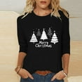 thumbnail image 2 of Wiyuqeen Santa Cluas Shirts for Women Plus Size Christmas T Shirts 3/4 Sleeve Xmas Graphic Tees Crew Neck Loose Fit Blouses S-5XL, 2 of 7