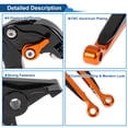 thumbnail image 4 of Palancas de freno y embrague cortas y largas para Kawasaki NINJA650R 2009-2016, palanca de freno ajustable de motocicleta, aleación de aluminio, mango negro con extremo naranja, 4 of 6