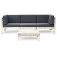 thumbnail image 2 of Noble House Canapé d'Extérieur Brava et Table Basse Ensemble Coussins Patinés/gris Foncé, 2 of 11