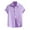 Purple, variant on Bcfgryg Male Summer Hawaii Solid Shirt Short Sleeve Pocket Turn Down Button Shirt Tops Men's Slim Fit Dress Shirts