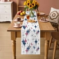 thumbnail image 2 of Red Blue Diamond Table Runner 70 Inches Long Farmhouse Dress Scarves, Modern Geometric Middle Century White Dining Tablerunner for Coffee Table/Kitchen Island/Party Décor, 13" x 70", 2 of 8