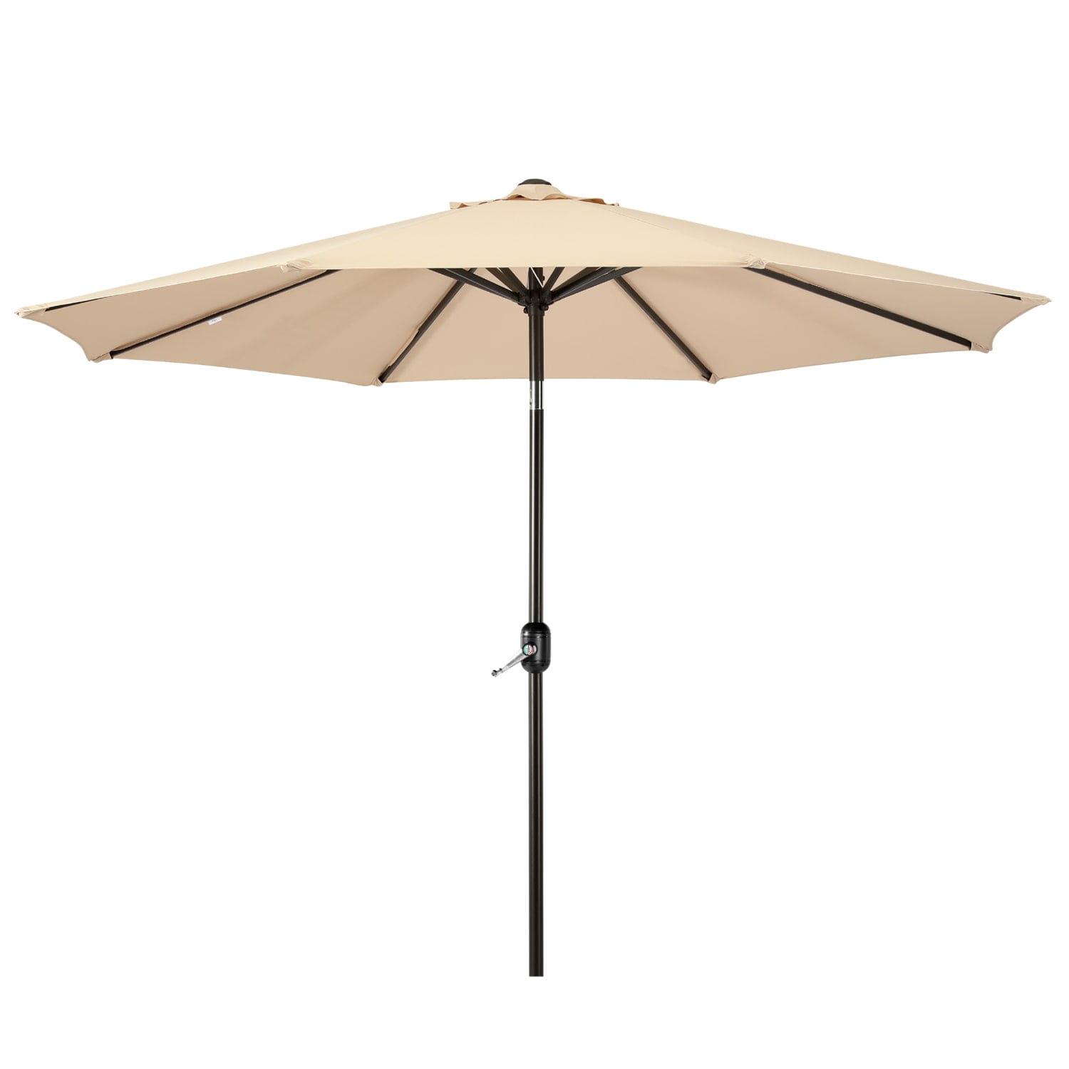 WestinTrends Paolo 9 Ft Outdoor Umbrella, Patio Shade Market Table Umbrella with Push Button Tilt and Easy Open Crank, Beige