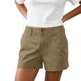 thumbnail image 5 of hoksml Classic Chino Shorts for Women - Mid Rise, Button Closure with Multi-Pockets, 5 of 9