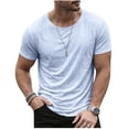 thumbnail image 2 of Cmfcve Crew Neck T Shirt for Men Casual Short Sleeve Tee Soft Comfortable Solid Color Basic Summer Tops, 2 of 7