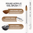 thumbnail image 2 of PANA Kolinsky Nail Brush with Clear Round Acrylic Handle - Size 10, 2 of 7
