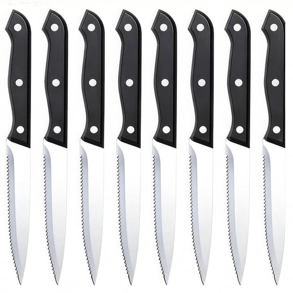 Steak Knives Set of 8 Serrated Bread Knife 4.5-inch High Carbon Steel Kitchen Dinner Knife Dishwasher Safe