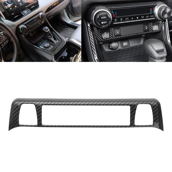 Xotic Tech Interior Console LowerFunction Button Frame Trim Compatible with Toyota RAV4 2019-2021, Carbon Fiber Style