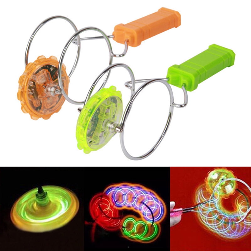 Journey 1 Pcs Light-up Magnetic Gyro Wheels Funny Flashing Light Spin Toy  for Kids 