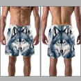 thumbnail image 3 of luoweisi Men's Beach Shorts Quick Dry Swim Trunks with Mesh Lining Wolf 2XL, 3 of 5