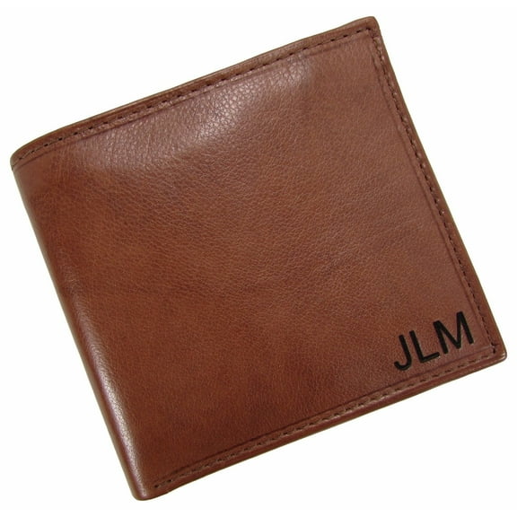 Paul & Taylor Personalized Monogram Leather Small Hipster Bifold Wallet