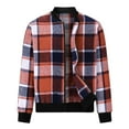 thumbnail image 6 of DAFPZW Men's Flannel Casual Varsity Jacket Vintage Lightweight Plaid Bomber Jackets Fall Long Sleeve Zip Up Fashion Coat, 6 of 6