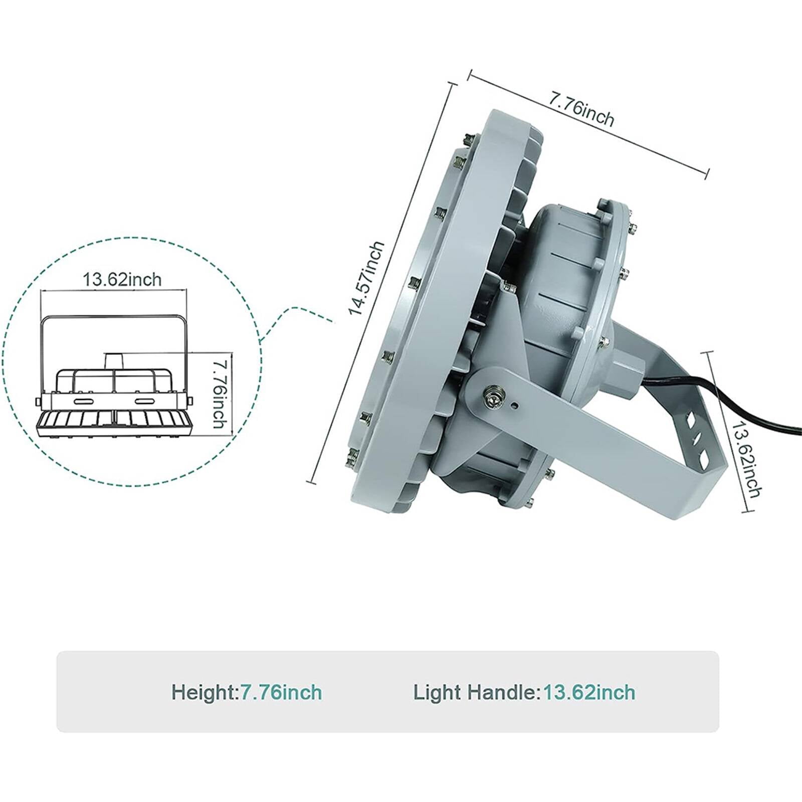 Chiuer 150W Explosion Proof Flood Light 5000K 100-277V 21000LM Class I Div 2