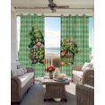thumbnail image 6 of St.Patrick's Day Gnomes Kitchen Curtains Green Shamrock Retro Geometric Stripes Cafe Short Curtains for Bathroom Blackout Window Curtain Small Window Treatment Drapes for Bedroom 27.5"x39"x2, 6 of 9