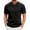 Black, variant on Men's Solid Color V Neck Short Sleeve Summer Sports Blouse - Rounded Hem, Long Back Tail, Soft Polyester, Hand Wash - S-XXXL