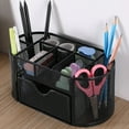 thumbnail image 4 of HOZVOMI Black Mesh Desk Organizer with 9 Compartments, Multifunctional Office Desktop Organizer with Drawer, Metal Pen Holder Stationery Caddy for Desk Organization, 4 of 6