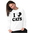 thumbnail image 4 of I Love Cats Cute 2 Kitties Yin Yang Women Crewneck Sweatshirt Brisco Brands X, 4 of 6