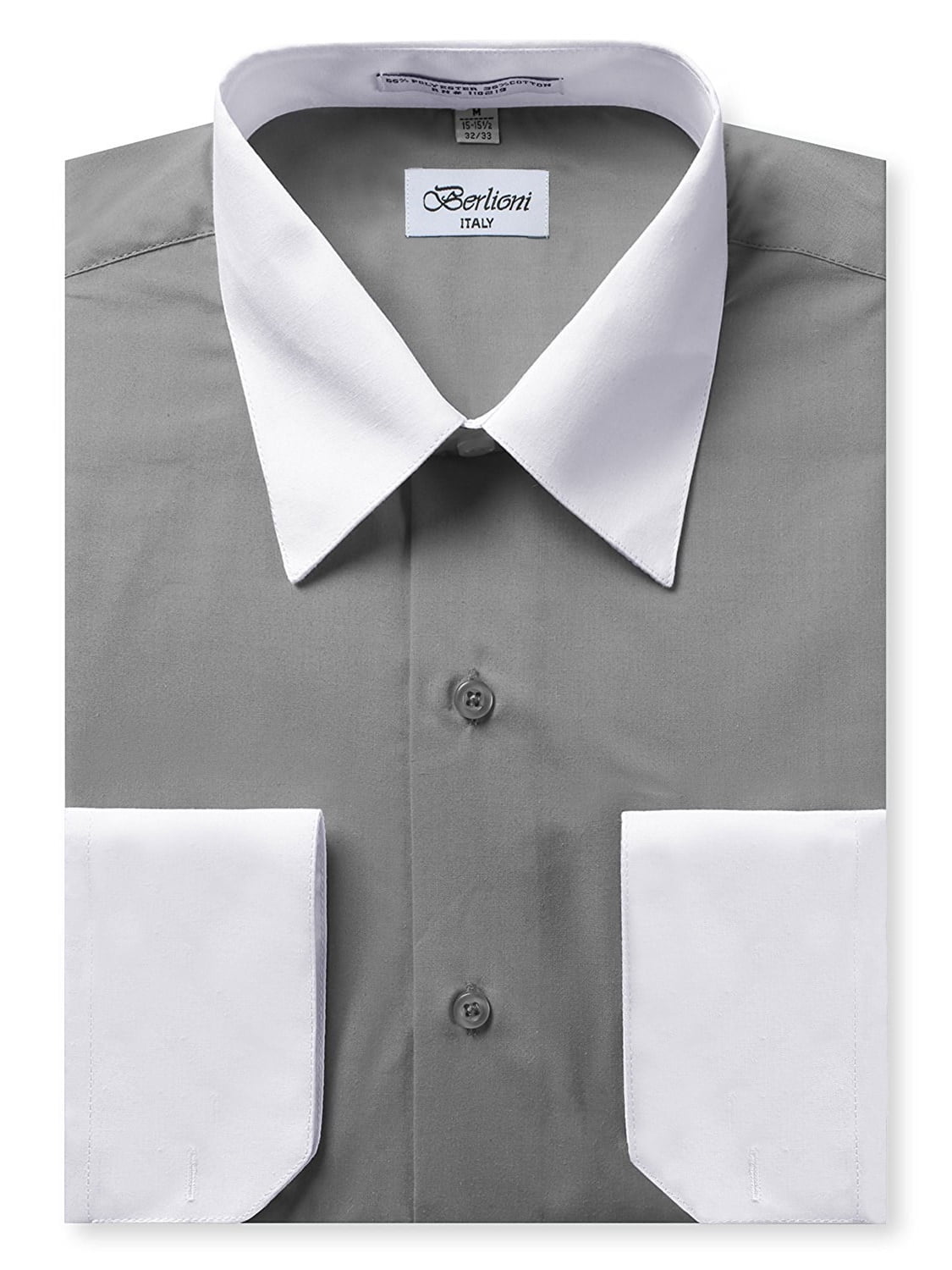 Cuffs Mens Two Tone Dress Shirt 