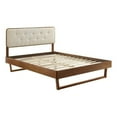 thumbnail image 2 of Modway Bridgette Full Wood Platform Bed with Angular Frame in Walnut/Beige, 2 of 13