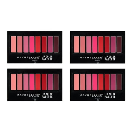 Maybelline New York Lip Color Pallette, 8 Shades, #01 with Brush Included (Pack of