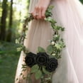 thumbnail image 2 of Goyunwell Artificial Flowers 50pcs Real Looking Black Foam Fake Roses with Stems for DIY Wedding Bouquets Centerpieces Arrangements Party Tables Home Halloween Decorations, 2 of 5