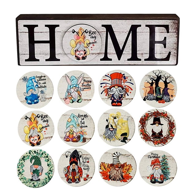 Percha De Puerta Delantera De Señal De Bienvenida De Temporada Intercambiable Percha De Puerta De Madera Rústica Para Decoración De Casa De Campo seitruly HA035406-00